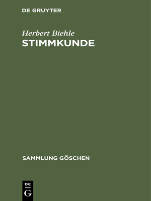 cover image of Stimmkunde